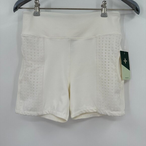Tuckernuck Sport White Cane Compression Bike Shorts sz S 4" Tennis Ball Pockets - Picture 1 of 6